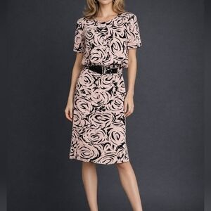 VTG UPTOWN EXPRESSIONS 1980s Punk Pleated Zebra Artsy Blouson Dress Small